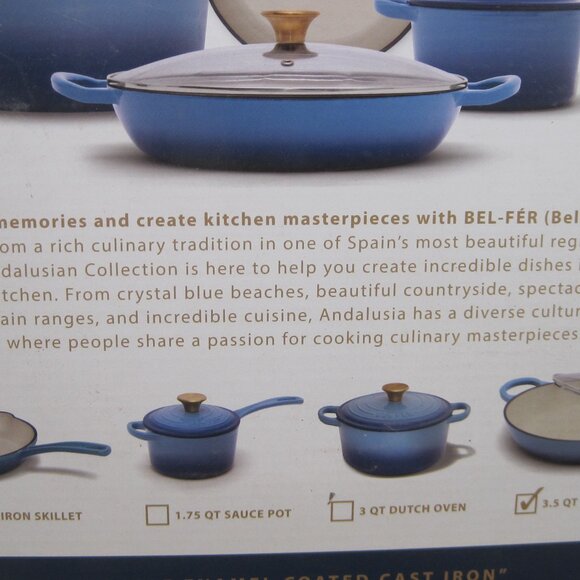 3.5 Qt. Cast Iron Casserole Dish Durable Coated Enamel Bel-Fer New in Box. - Picture 1 of 4